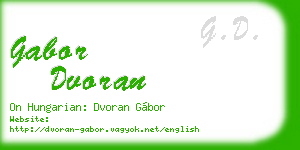 gabor dvoran business card
